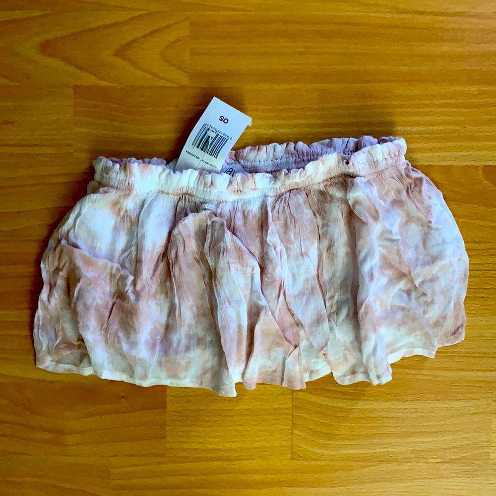 Tiare Hawaii flutter crop top, pink & white (O/S)